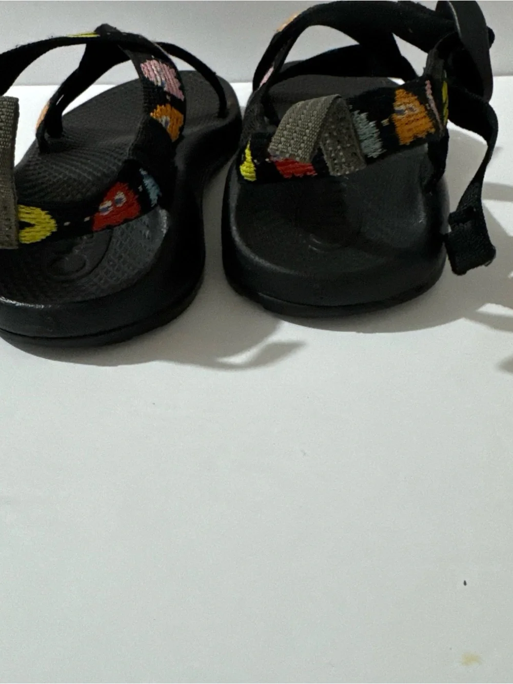 Chaco Kids Black Sandals with Colorful Retro Game Characters size 3